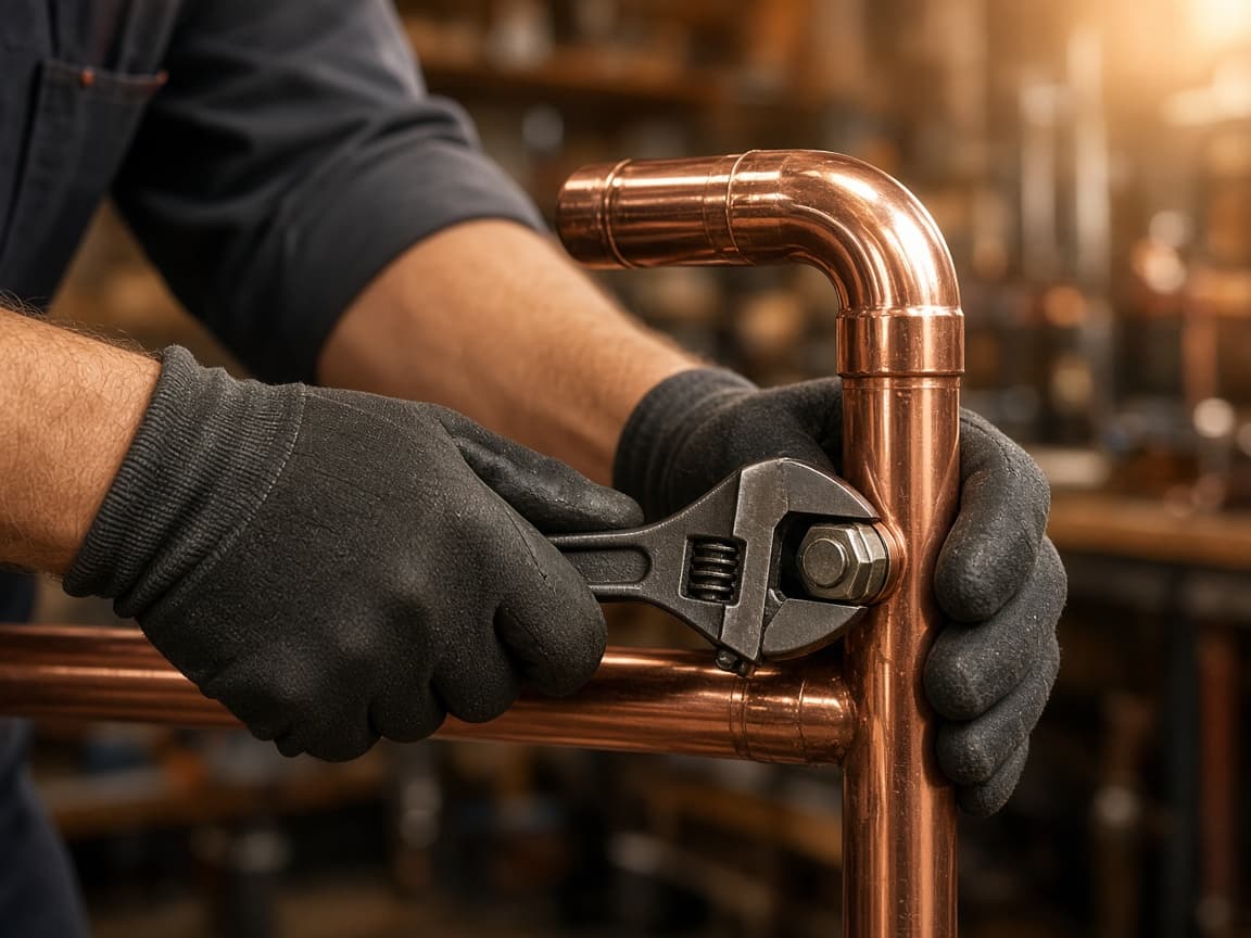 Plumber servicing water heater connections in Franklin, Tennessee